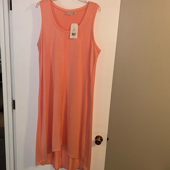Wonderly peach NWT dress. Short sleeve, high/low XL - Picture 1 of 4